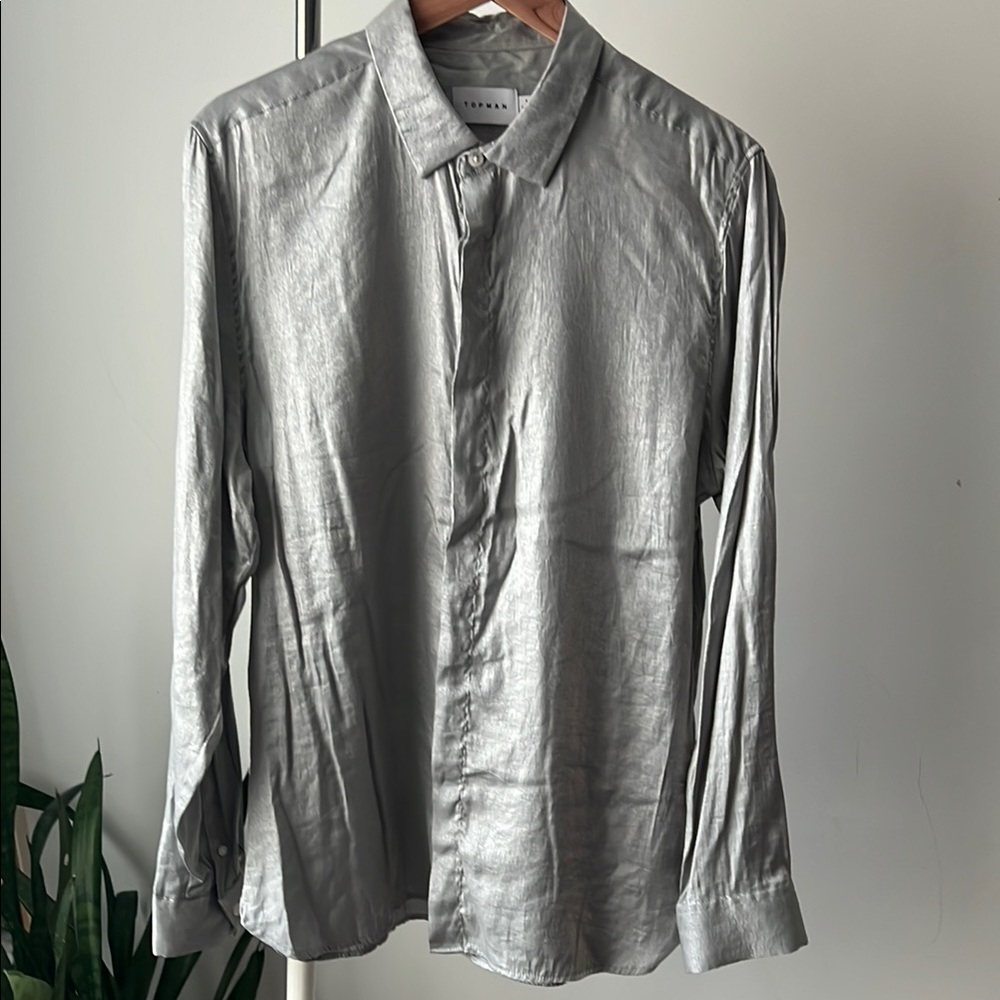 Topman Silver Dress Shirt Formal Elegance